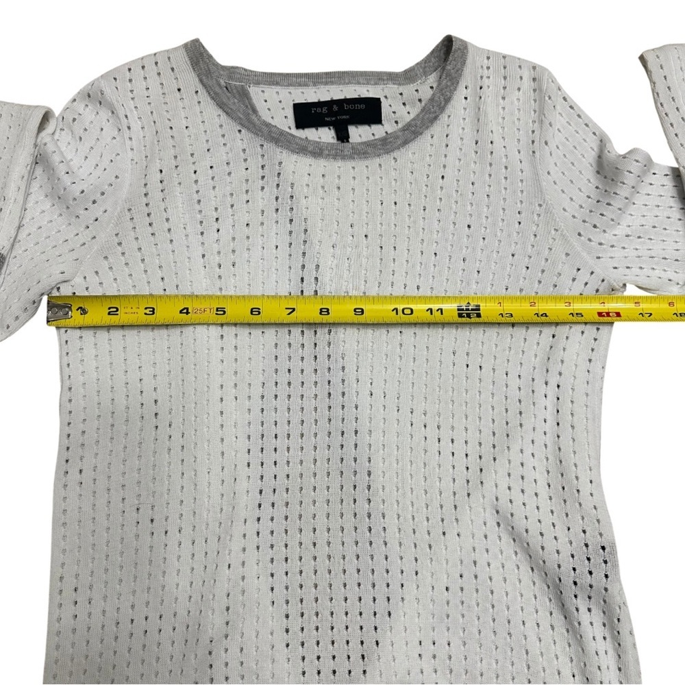 Rag & Bone White Split Back Pullover Sweater Aria… - image 7
